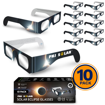 10 Pack - Solar Eclipse Glasses - ISO Certified - AAS Approved - Eclipse Design