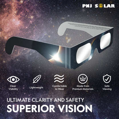 100 Pack - Solar Eclipse Glasses - ISO Certified - AAS Approved - Eclipse Design