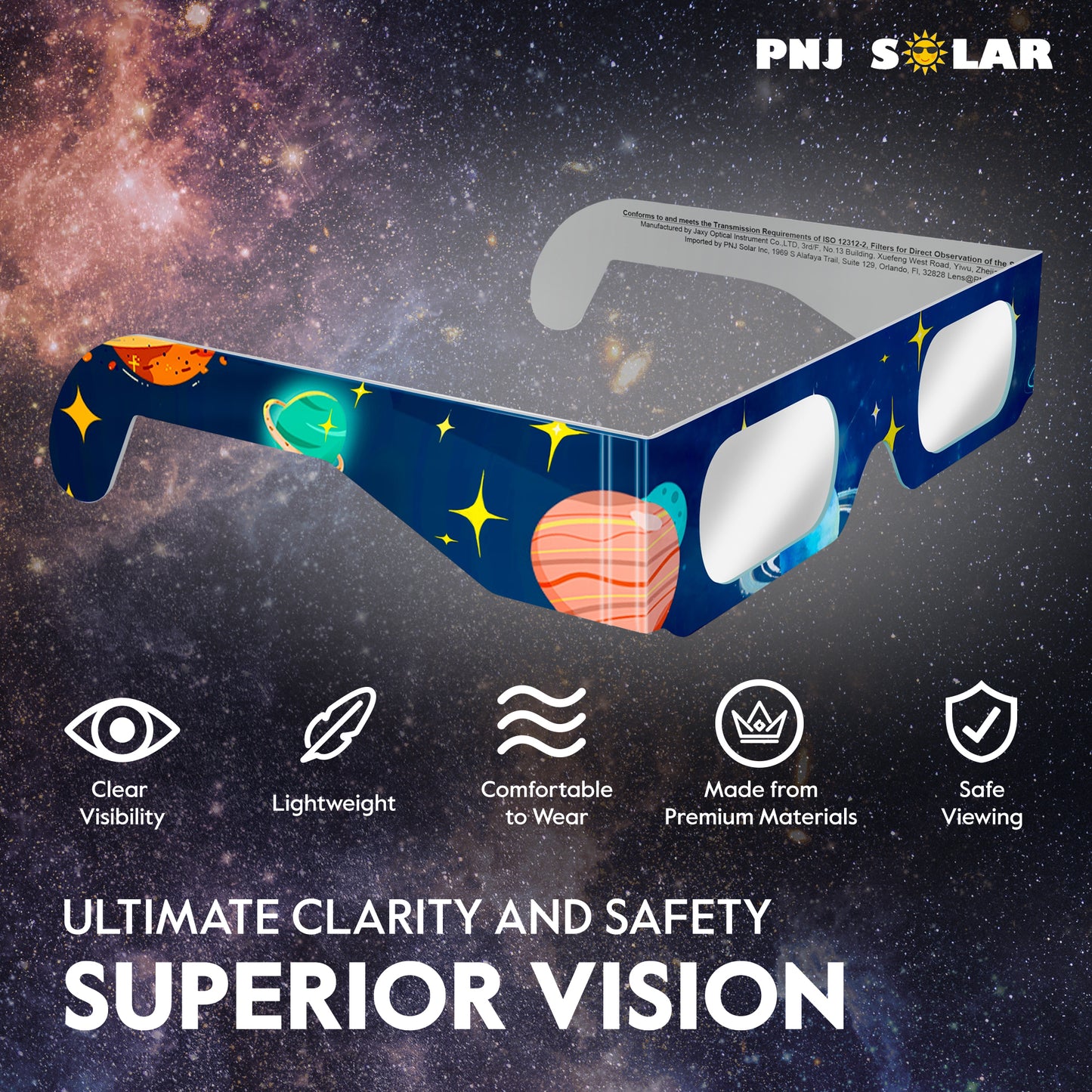 10 Pack - Solar Eclipse Glasses - ISO Certified - AAS Approved